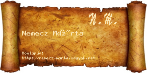 Nemecz Márta névjegykártya