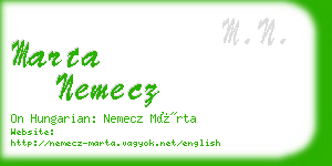 marta nemecz business card